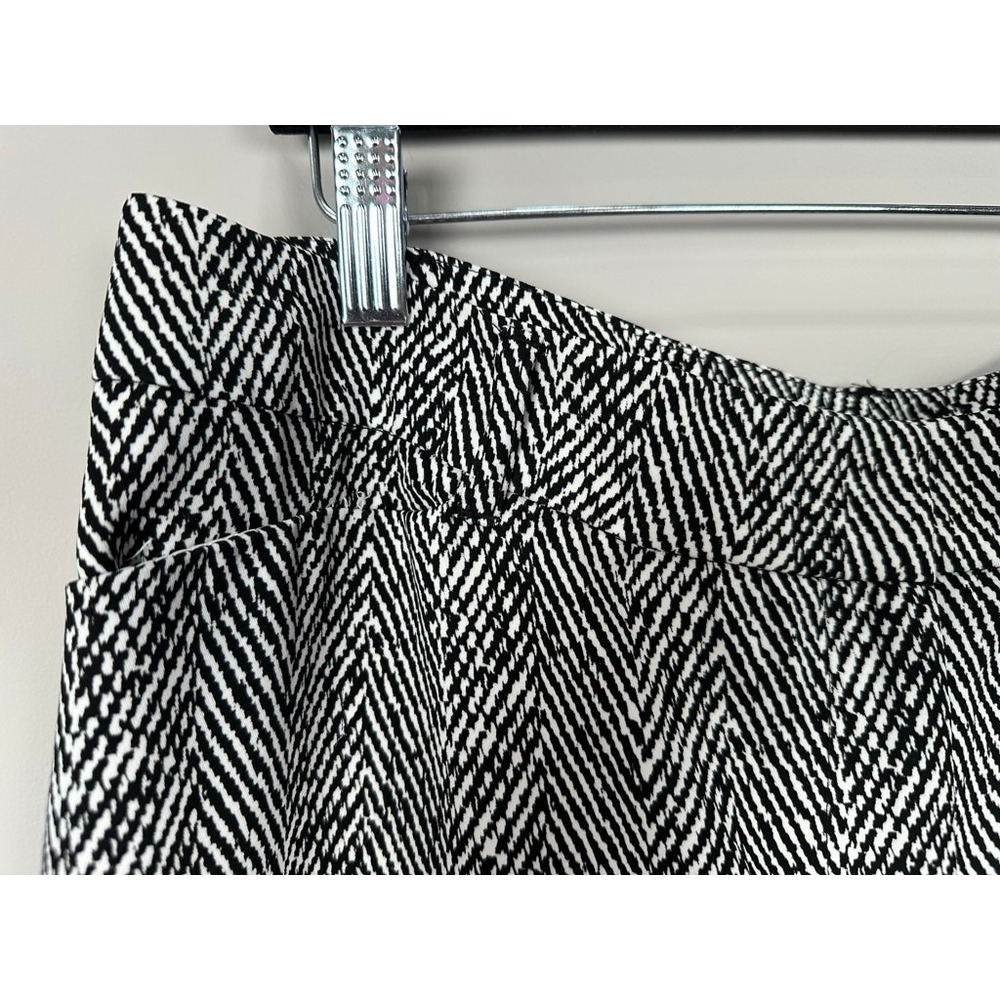 White House Black Market Wide Leg Herringbone Trousers Pants Women 12R - Picture 3 of 12